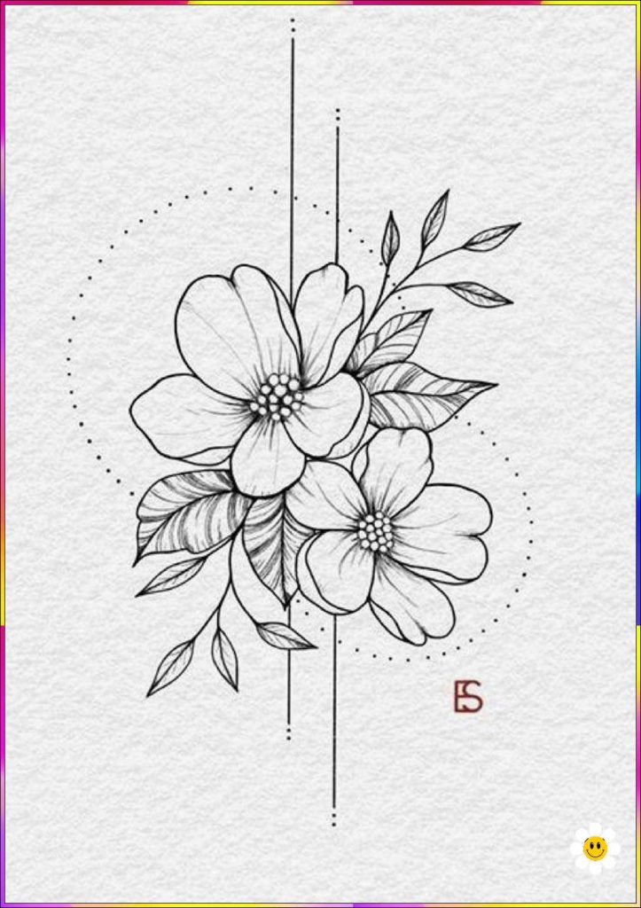easy drawing of flowers