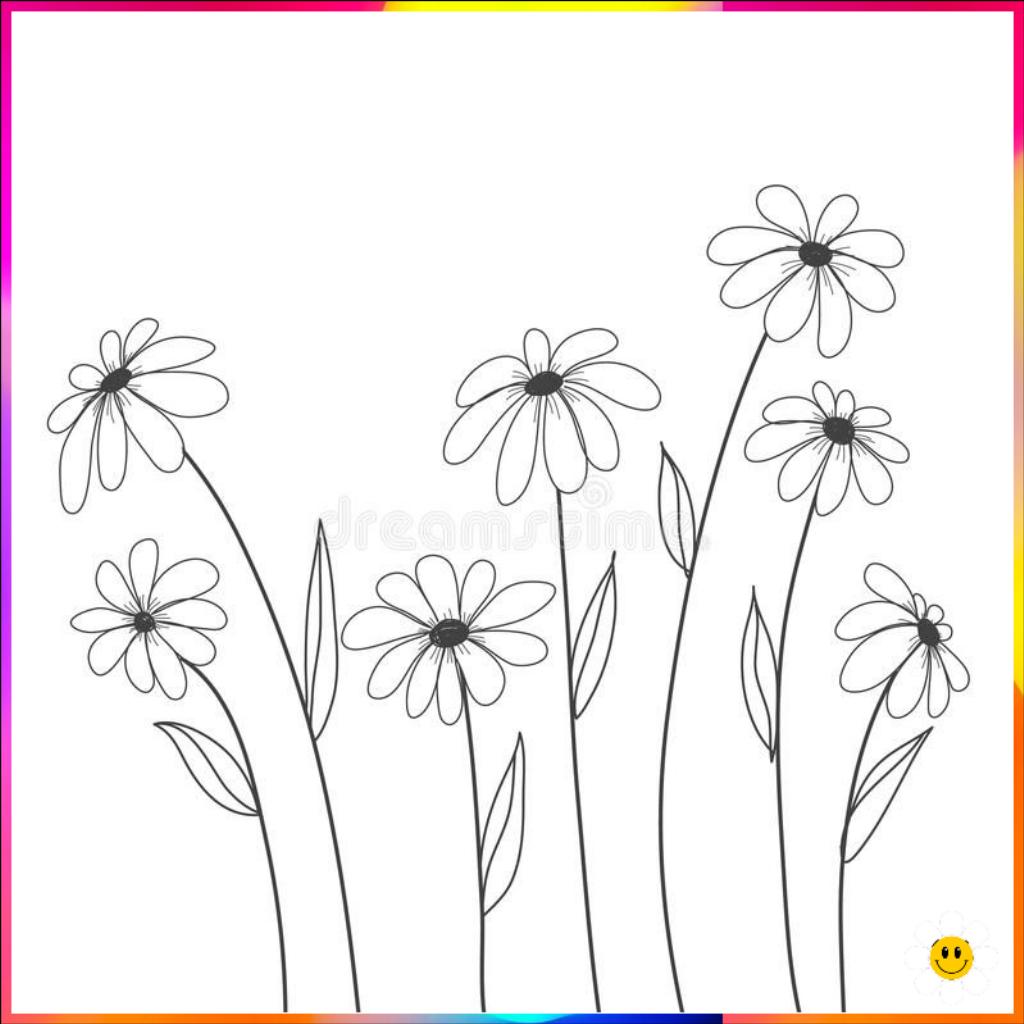Simple small flowers drawing