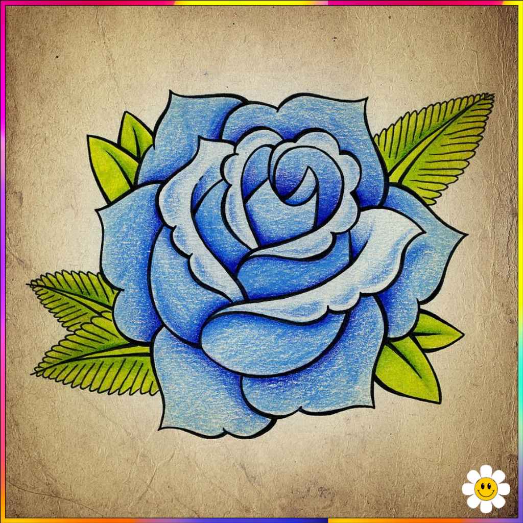 flower drawing colour
