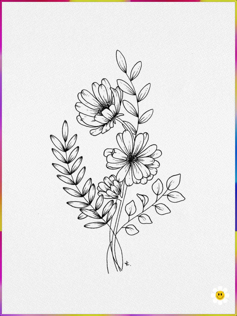 drawing of flowers easy