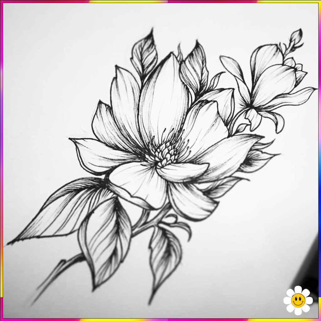 drawn flowers
