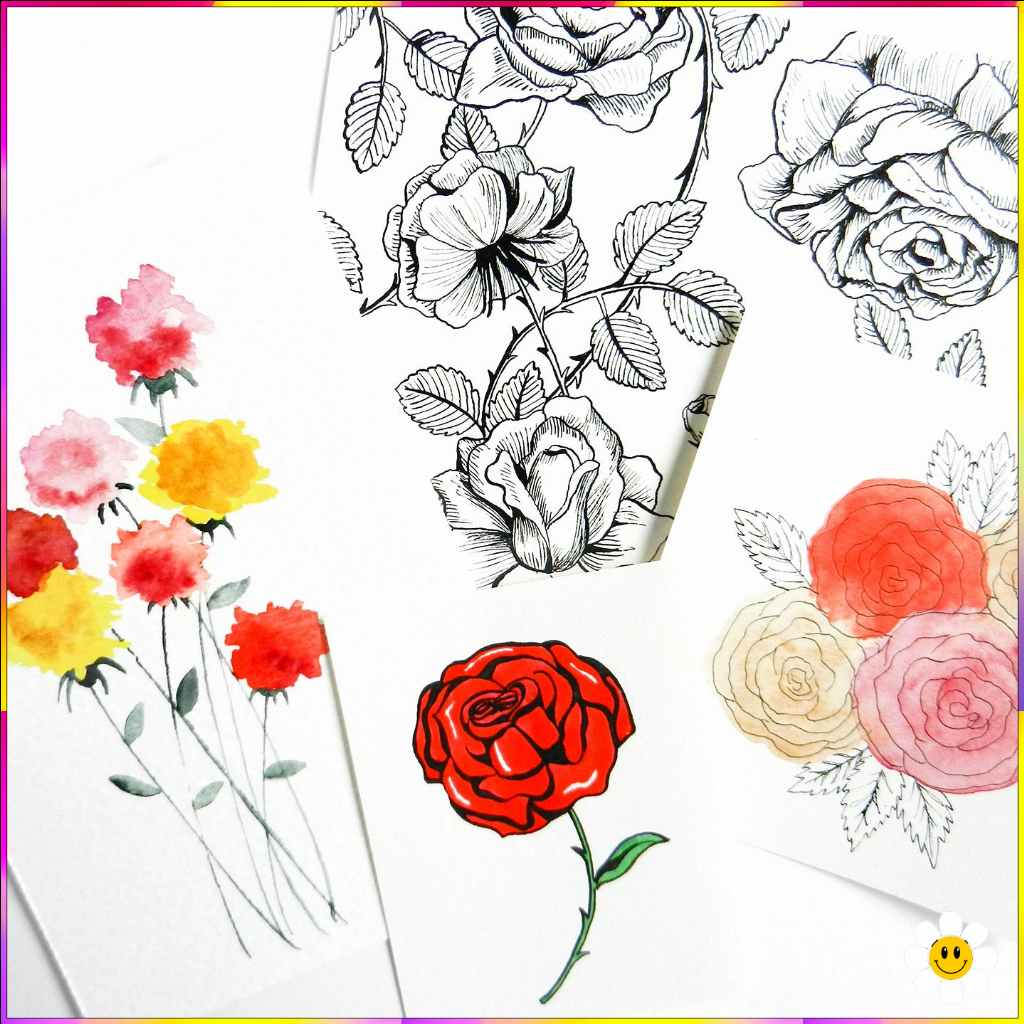 cute flower drawings
