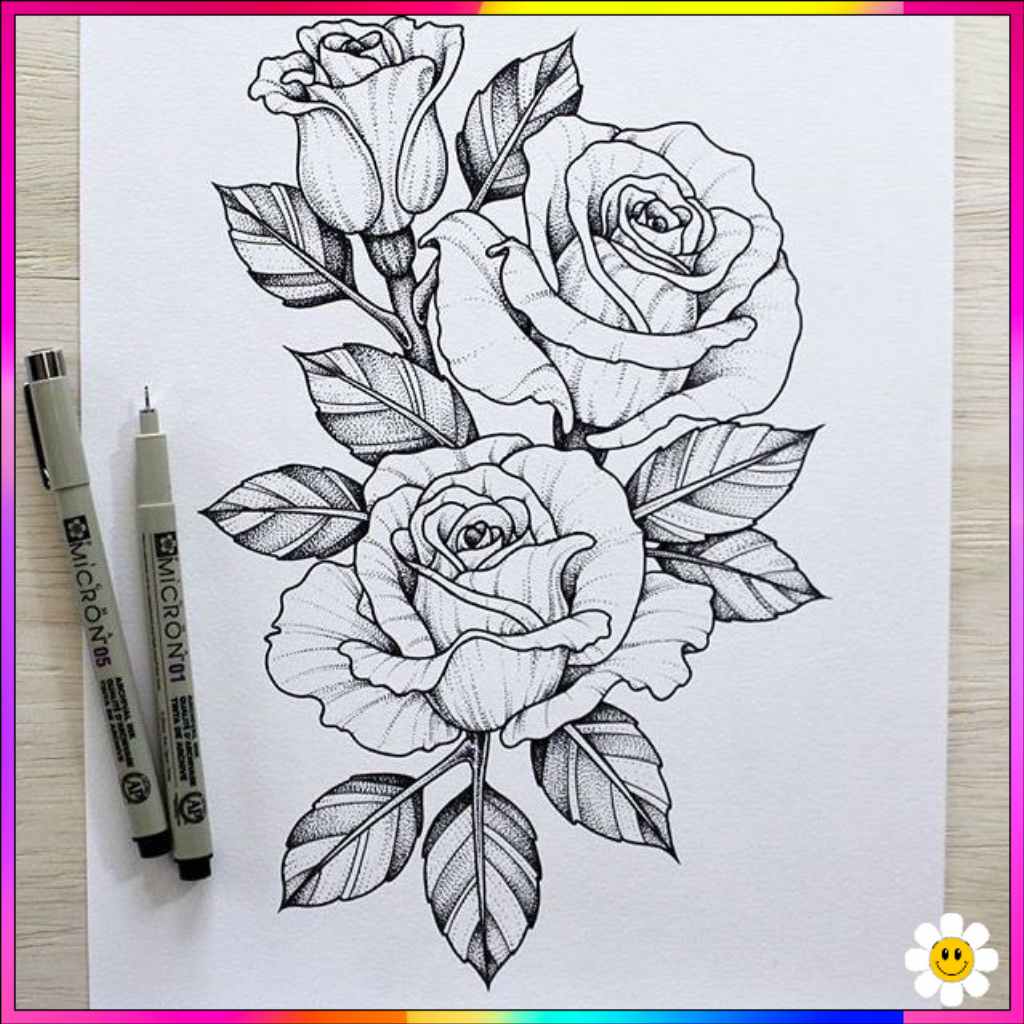 easy flower drawings