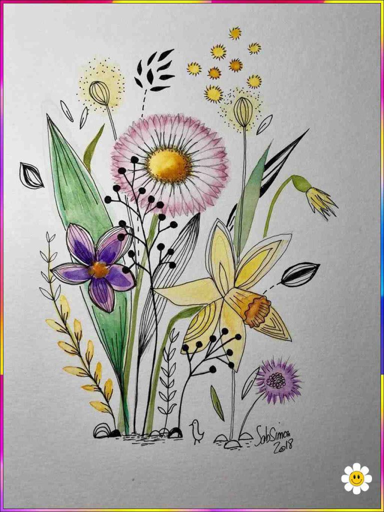 cool flower drawings
