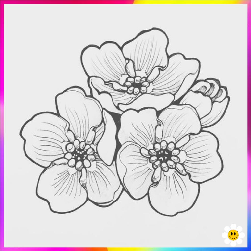 flower drawing simple