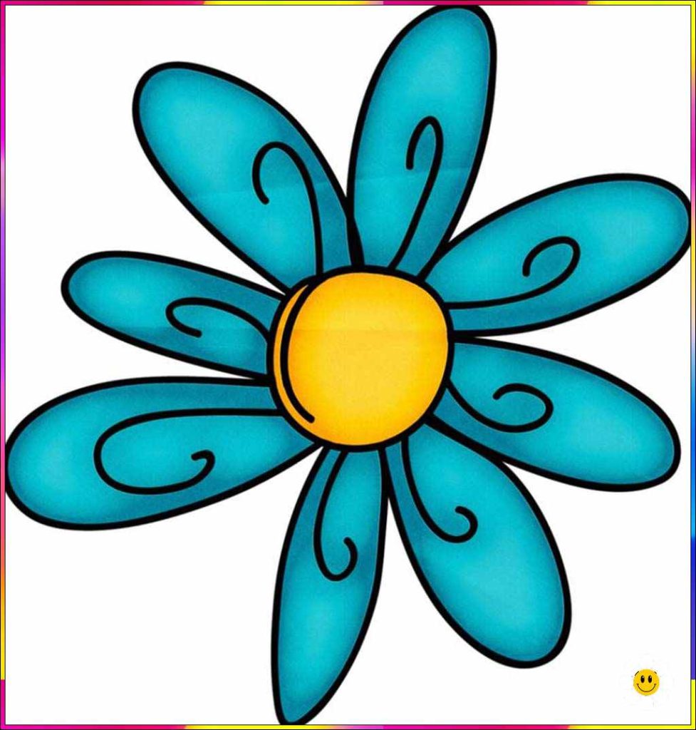 Easy flower drawing with colored