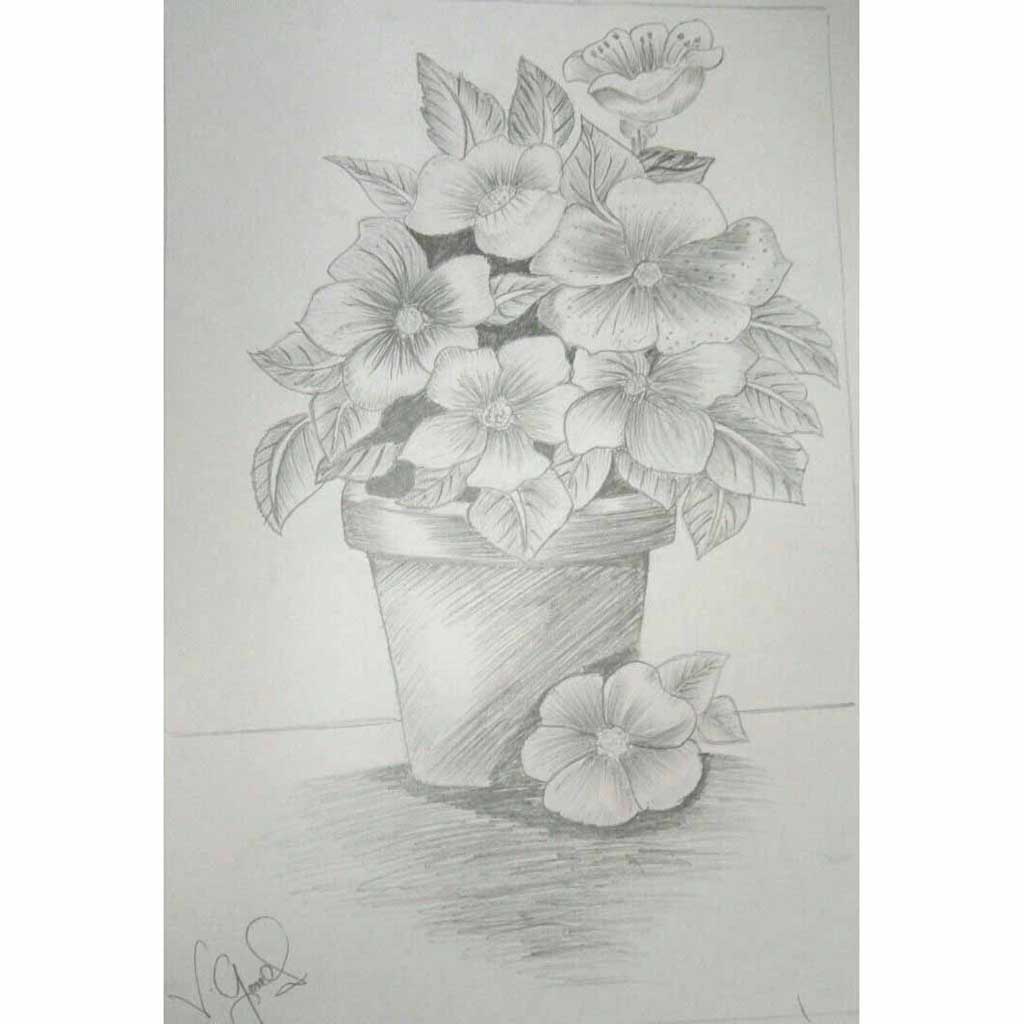 a flower pot drawing